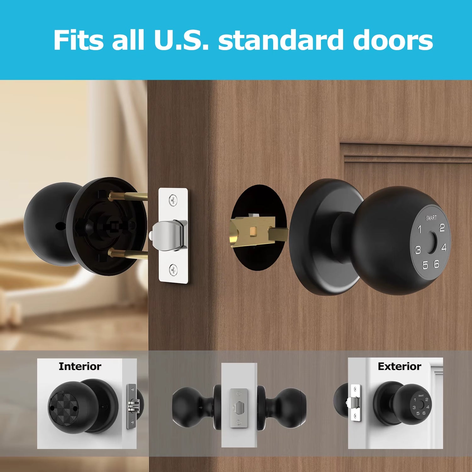 Smart Lock Fingerprint Door Lock App Control Passcode Unlock Electronic Touchscreen Keypad Indoor