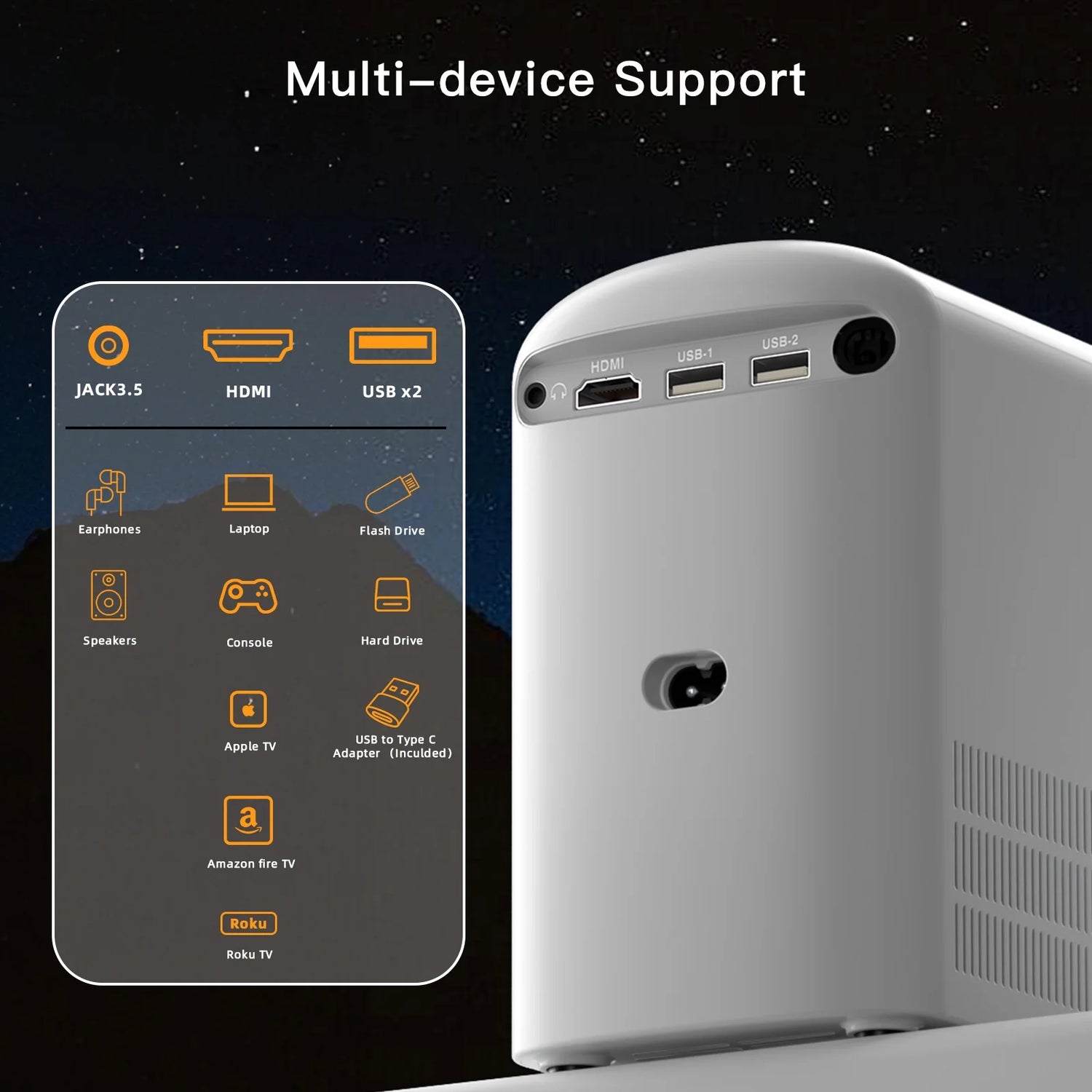 5G Wifi Bluetooth Projector, Support 1080P HD 13000L Portable Movie Projector