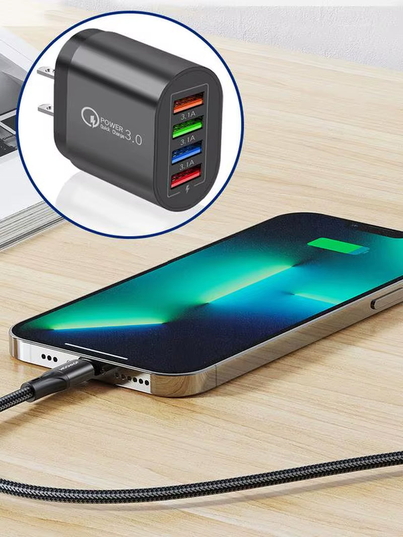 EU US Plug 3A USB Charger Multi Port 4 USB Quick Charger Portable Wall Mobile Charger Fast Charger Phone Charger Adapter