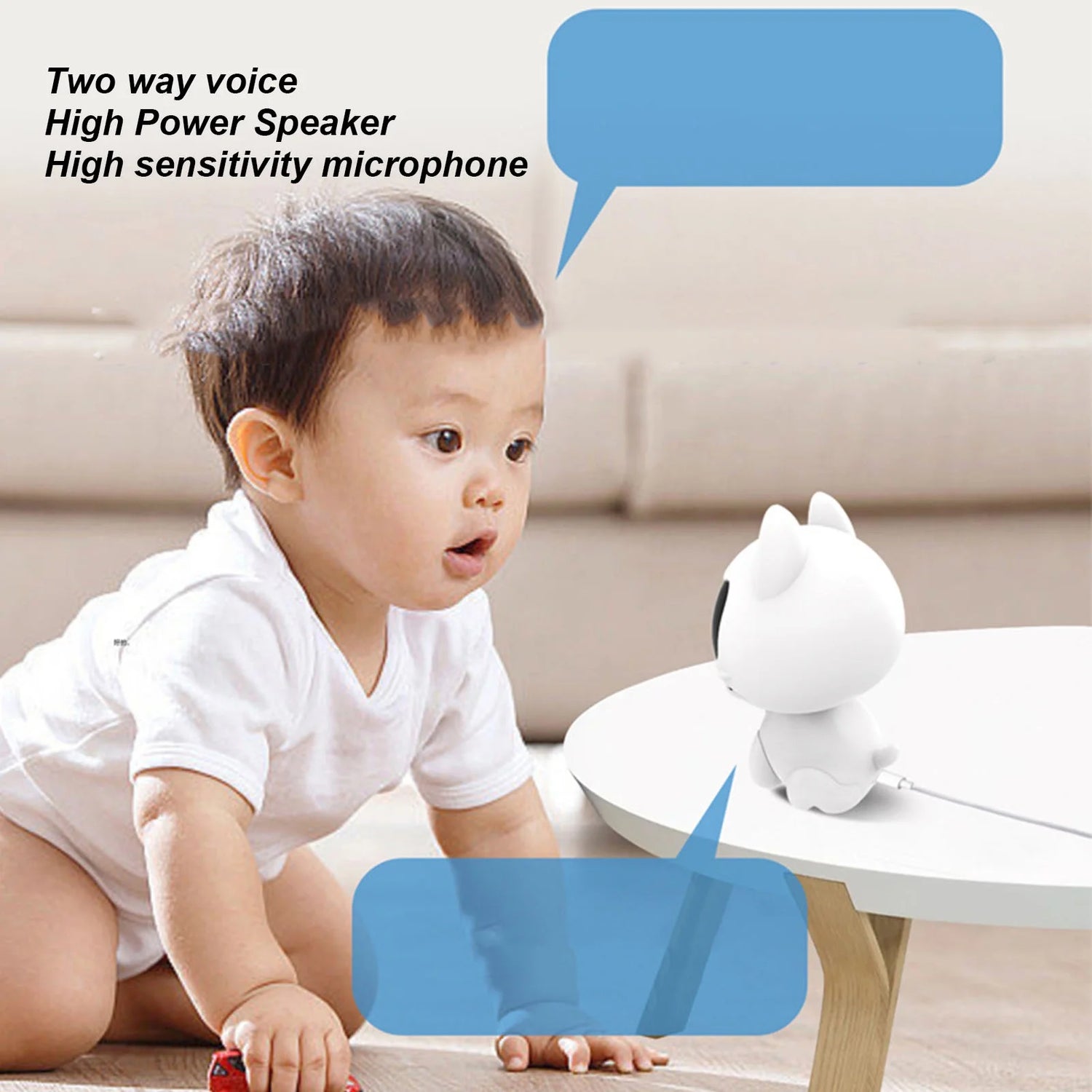 Wireless Security Camera Motion Detection Two Way Voice Robot Pet Shape Indoor Monitoring Camera