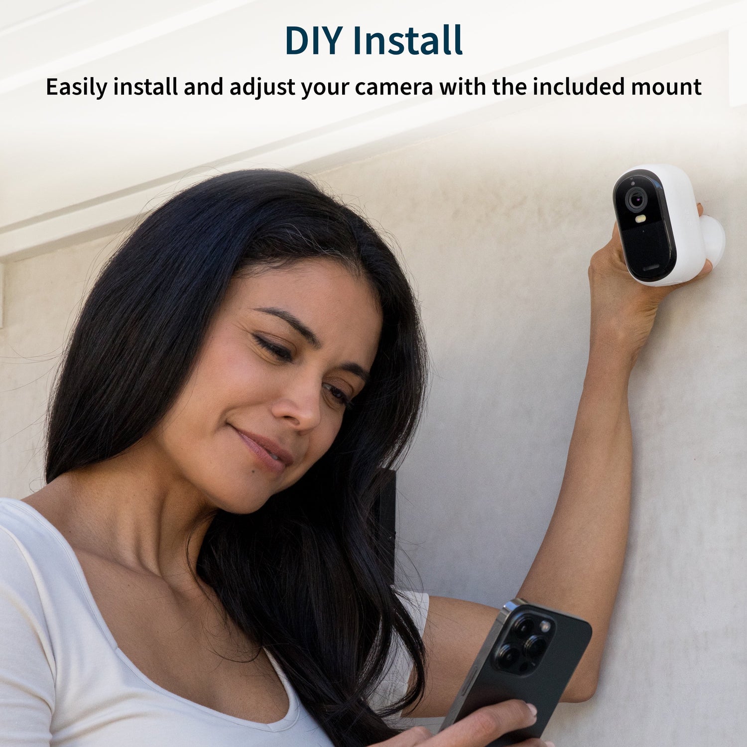 Essential Outdoor Camera 2K (2Nd Generation) - Wireless Security Surveillance Camera - 3 Cam - White, VMC3350-1WMNAS