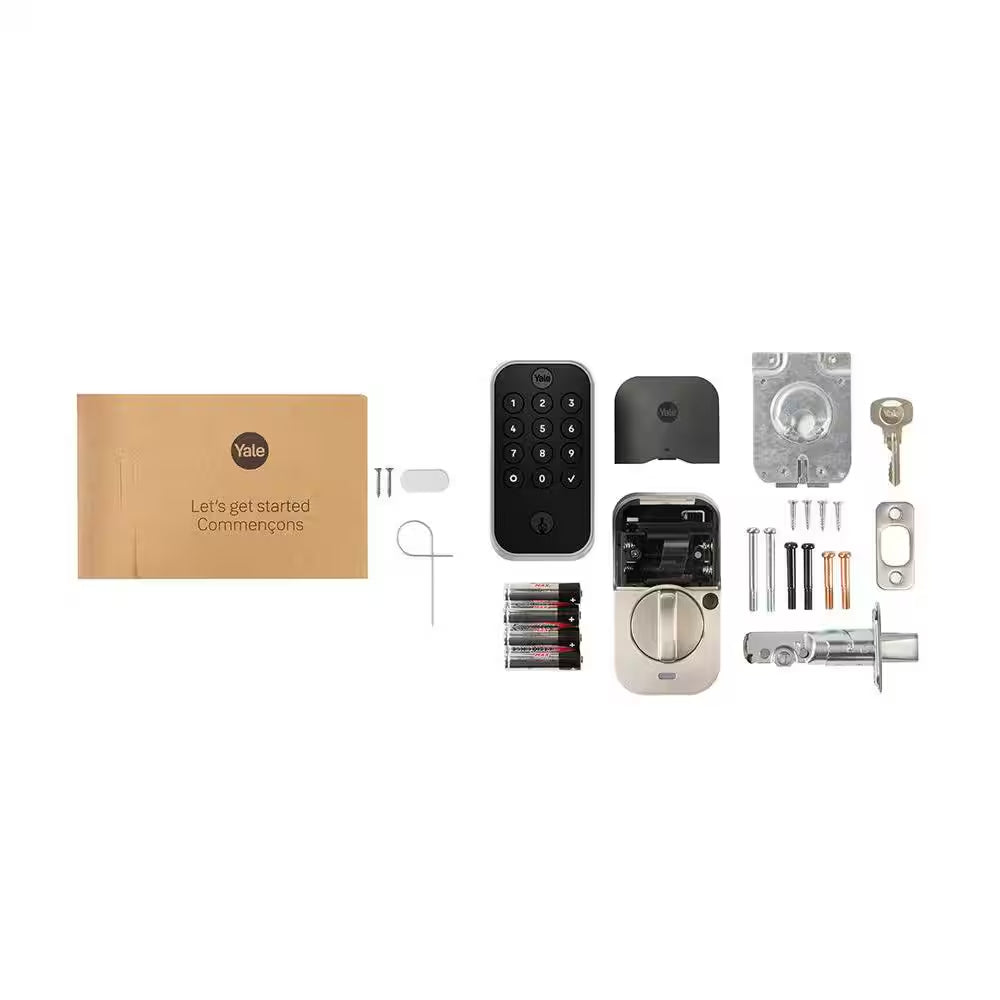 Assure Lock 2; Smart Door Lock with Bluetooth and Pushbutton Keypad; Satin Nickel