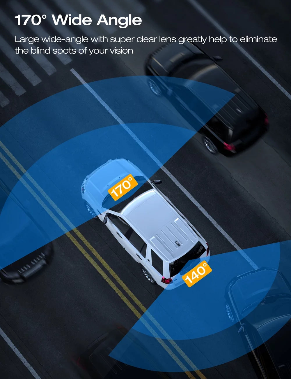 Dash Cam UHD 4K Front and FHD 1080P Rear, Dual Dash Camera DVR Car Camera WDR G-Sensor Support 256GB SD Card