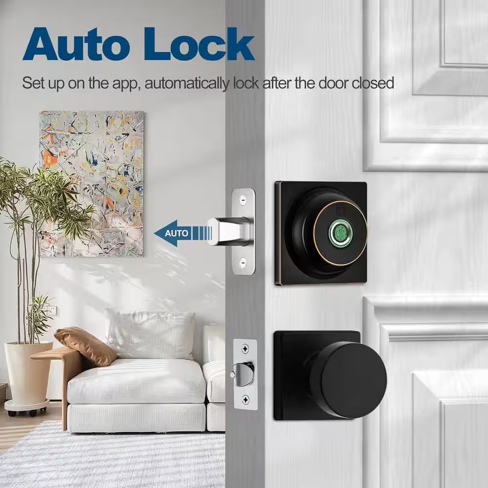 3-In-1 Biometric Security Lock Keyless Entry System in Black, IP63