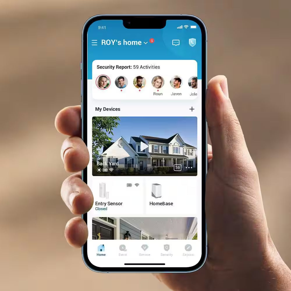 cam3 Battery Wireless In/Outdoor Camera, White, Wi-Fi, Surveillance Home Security Camera with Homebase, 2-Pack