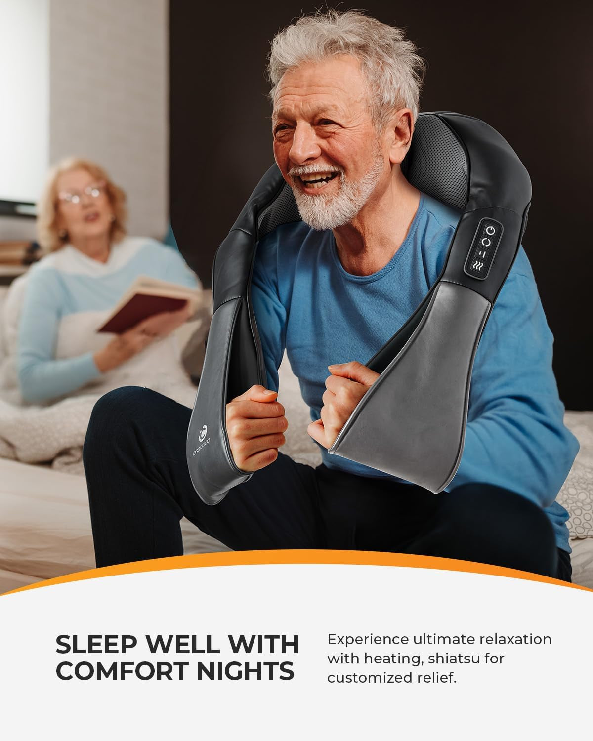 Coococo Shiatsu Neck and Back Massager with Heat - FSA and HSA Eligible Deep Kneading Electric Massage Pillow, Ideal Gift for Men and Women, Perfect for Christmas