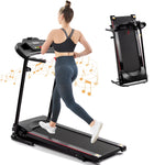 Incline Treadmill 2.5HP Electric Treadmill for Home Foldable, Bluetooth Music Cup Holder Heart Rate Sensor Walking Running Machine for Indoor Home Gym Exercise Fitness