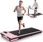 Walking Pad, 2 in 1 under Desk Treadmill with Remote Control、Led Display, 300 Lbs Portable Treadmill for Home/Office (Pink)