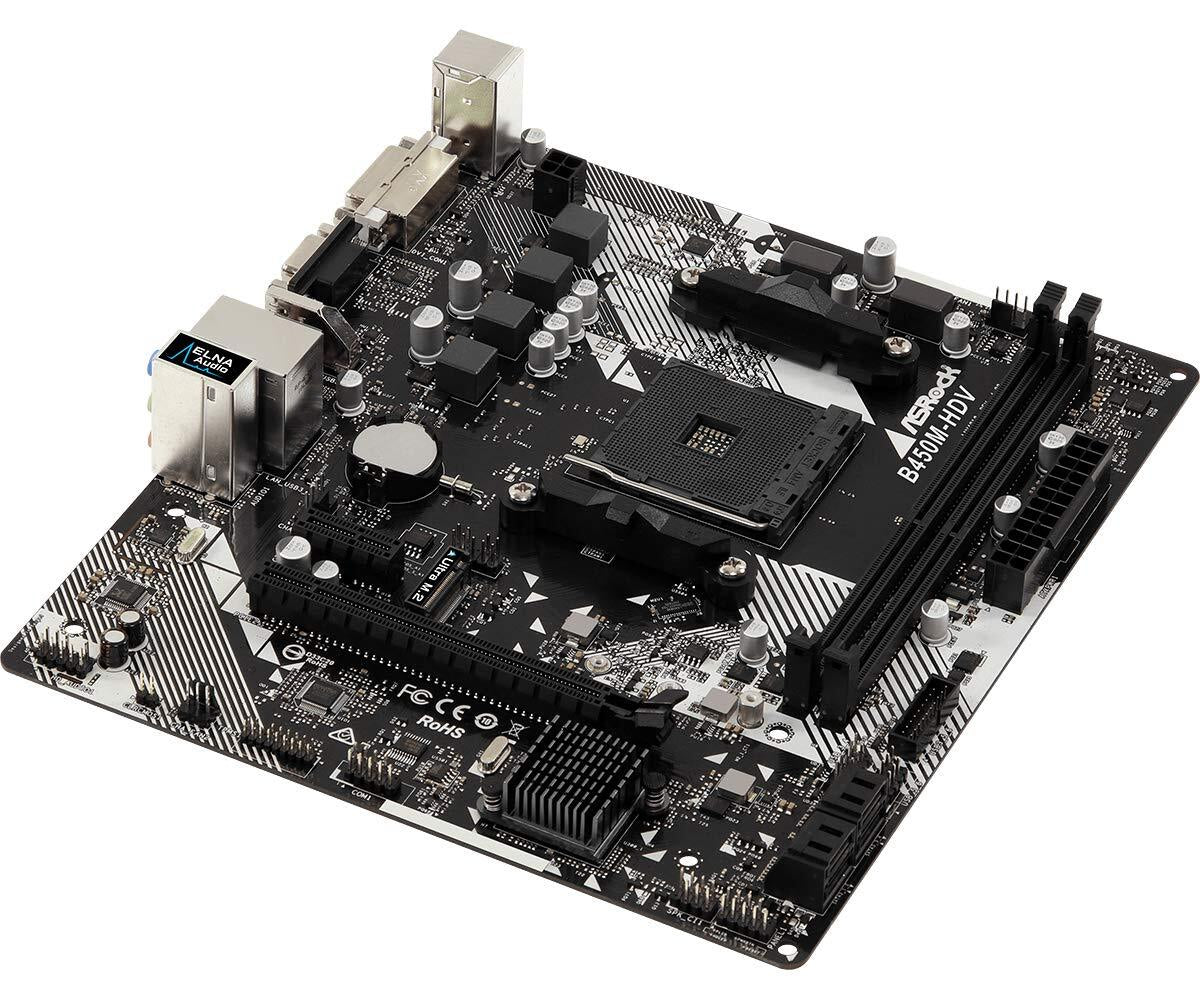 Asrock B450M HDV R4.0 Motherboard AM4 DDR4 Microatx for AMD Ryzen Cpus