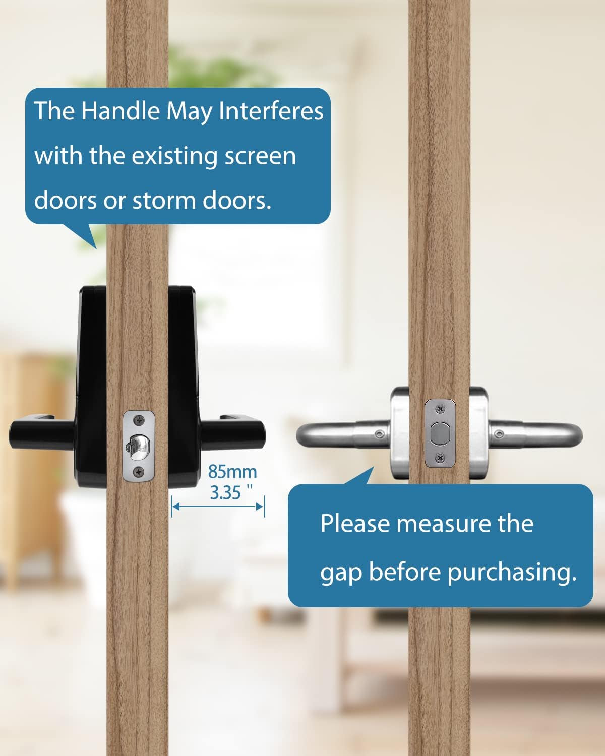 Hbodier 5-In-1 Smart Door Lock - Keyless Entry with Fingerprint, App, IC Cards, Passcode, and Keys - Black