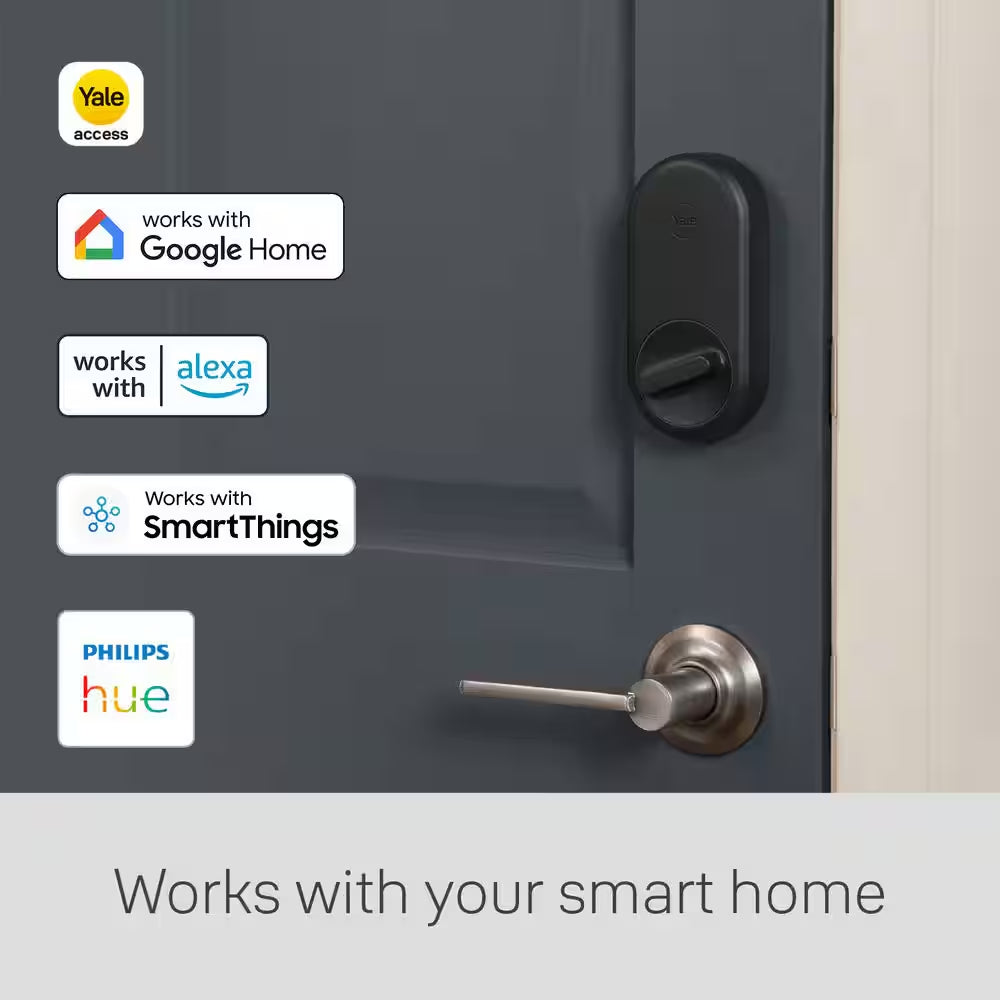 Apartment Smart Door Lock with Wi-Fi and Fingerprint Keypad Access, Black Suede