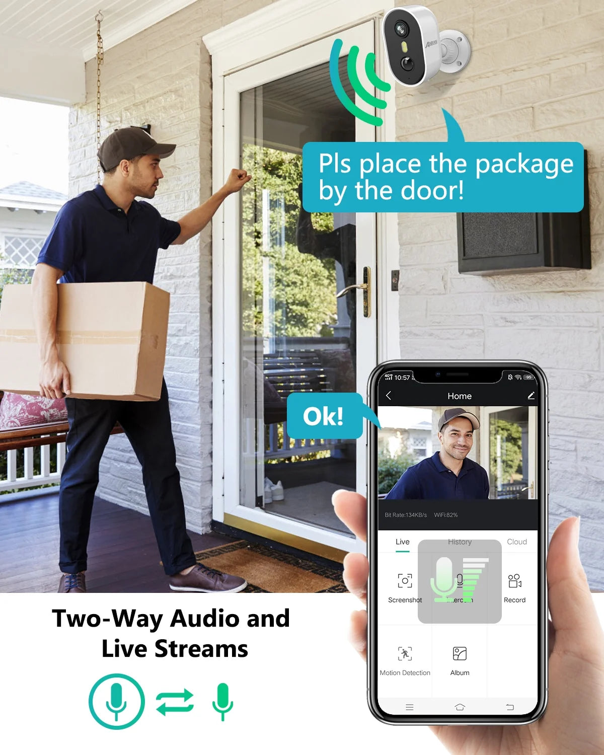 2K Wireless Outdoor Solar Security Camera with Spotlight, Waterproof PIR Detection, 2.4Ghz Wi-Fi, Rechargeable Battery Powered Home Surveillance Camera with Color Night Vision, 2-Way Audio