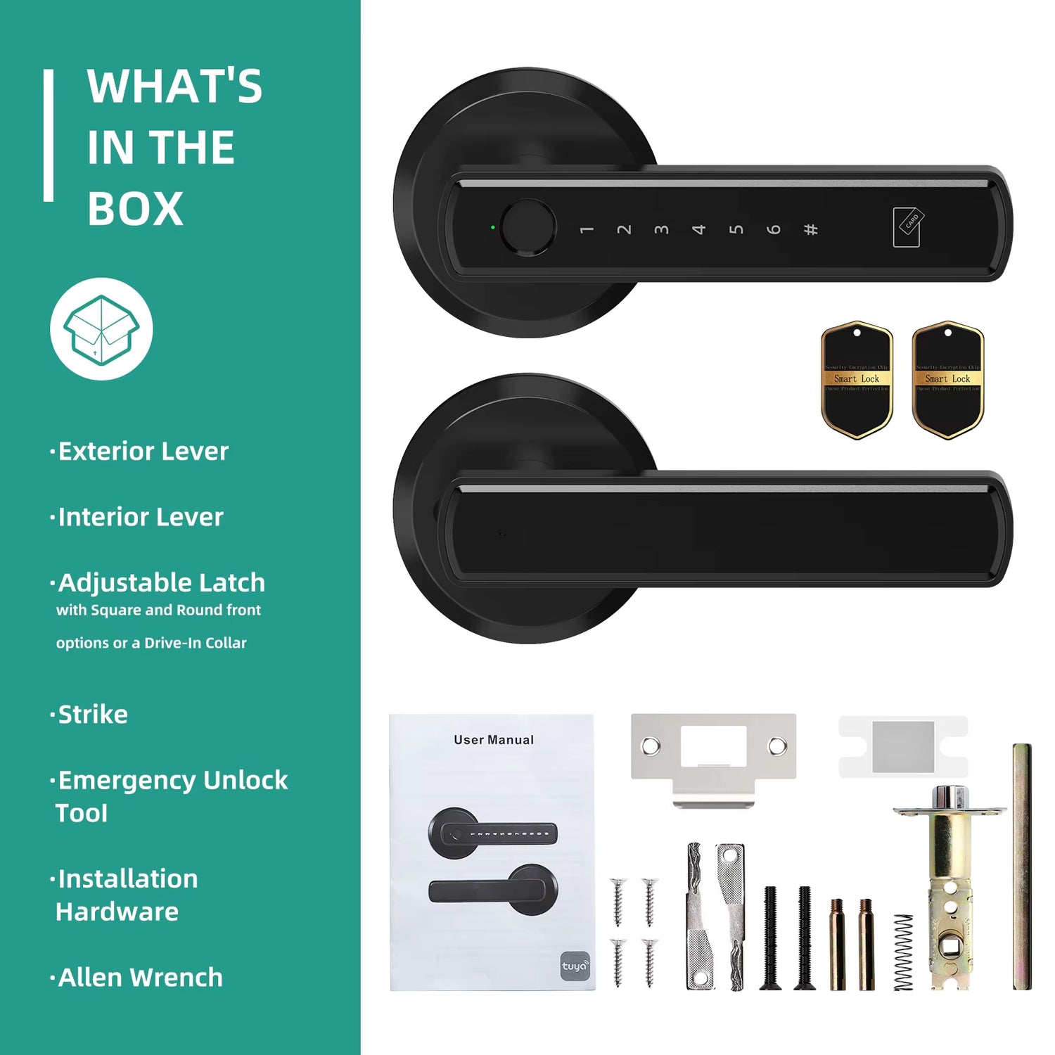 Smart Lock Fingerprint Door Lock App Control Passcode Unlock Electronic Touchscreen Keypad