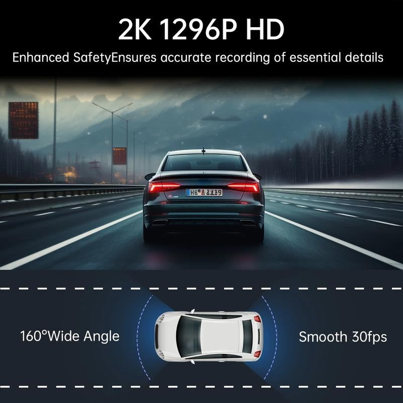 Dash Cam Front Wifi 1296P, Dash Camera for Cars,Dashcam with Night Vision, Car C