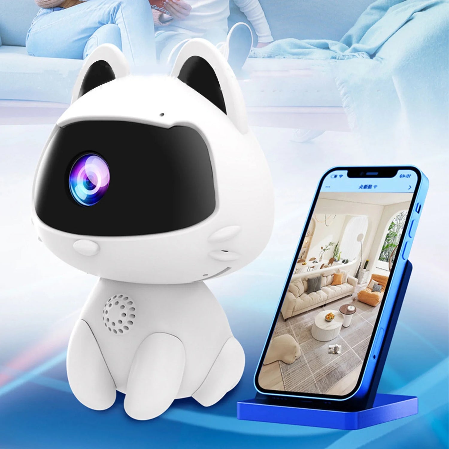 Wireless Security Camera Motion Detection Two Way Voice Robot Pet Shape Indoor Monitoring Camera