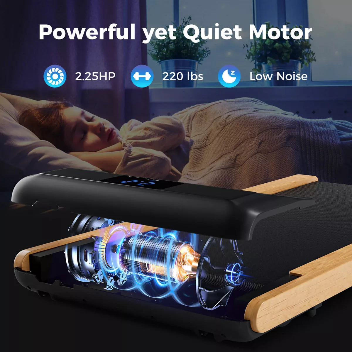 Superfit 3-In-1 Walking Pad under Desk Treadmill with Remote Smart APP Control LED Display