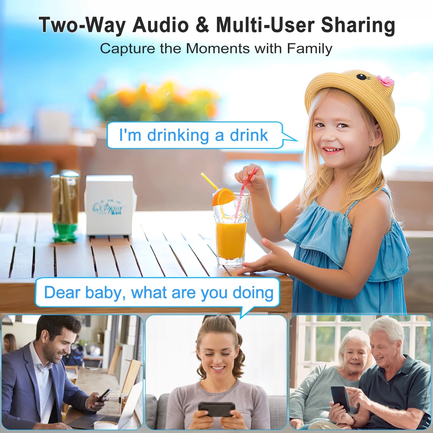 Indoor/Outdoor 4K Smart Security Camera, 2.4G&5G Wifi with Night Vision, Dual-Screen Display, 2-Way Talk, Human Detection, Motion Tracking, Cloud & SD Card Storage,Waterproof