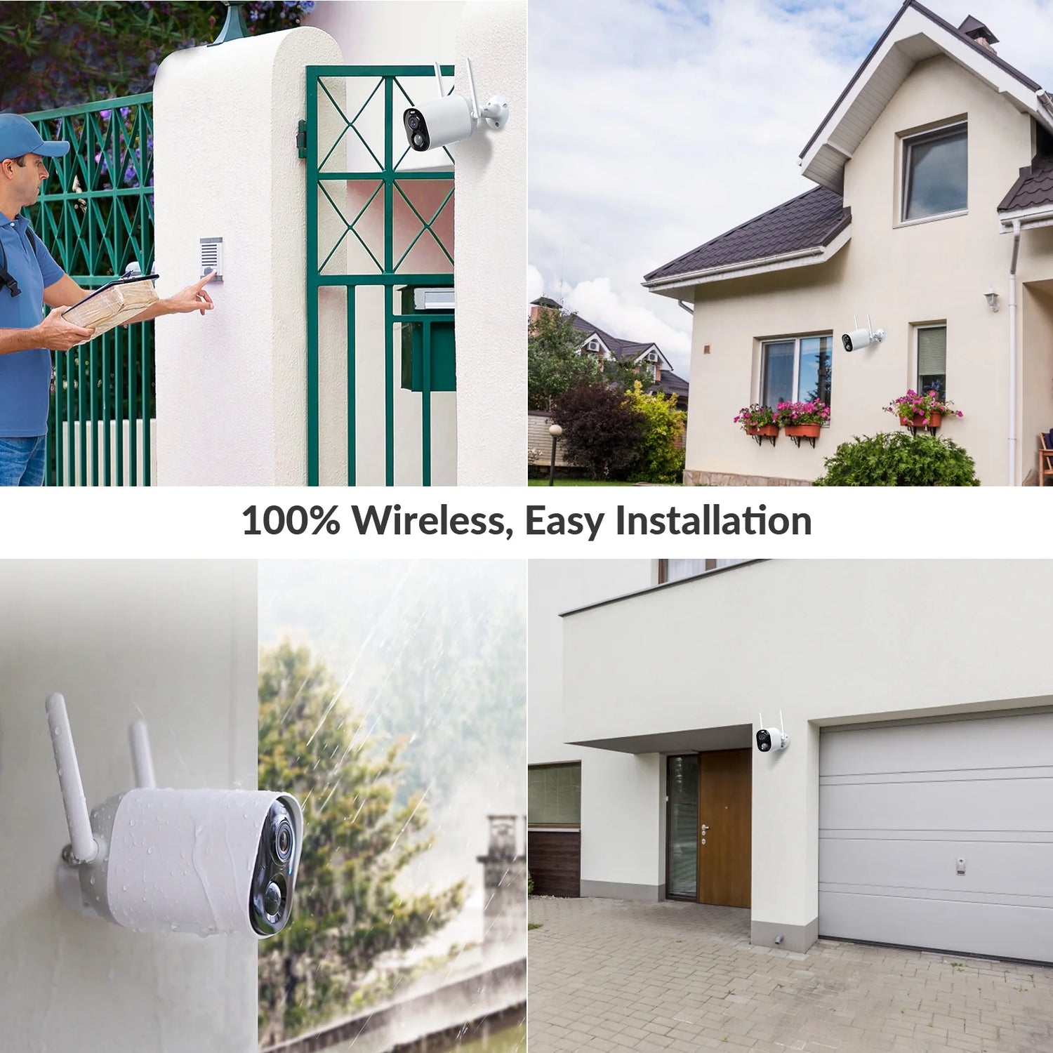 Solar Outdoor Security Camera Wireless Home Surveillance Camera - Only for 2.4Ghz Wifi