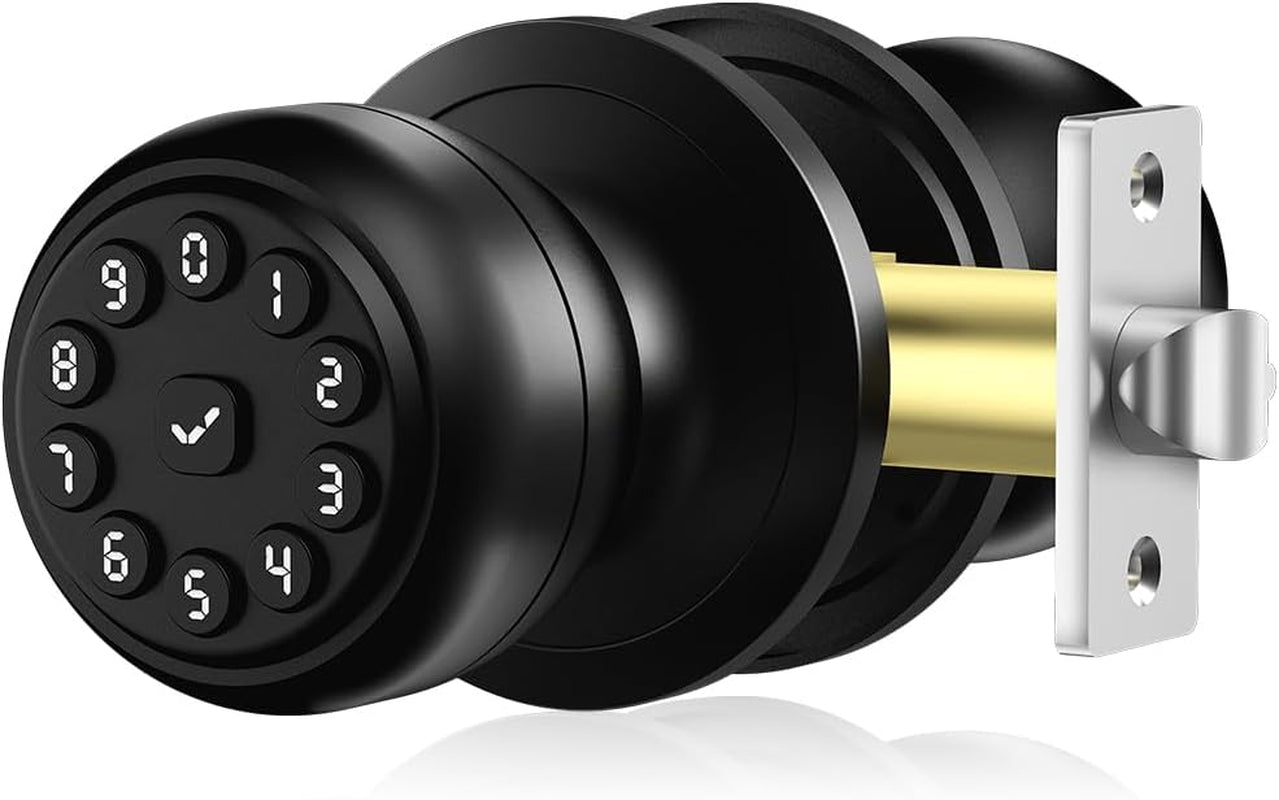 Keypad Smart Door Knob Lock, Keyless Entry Door Lock with Handle - Auto Lock For