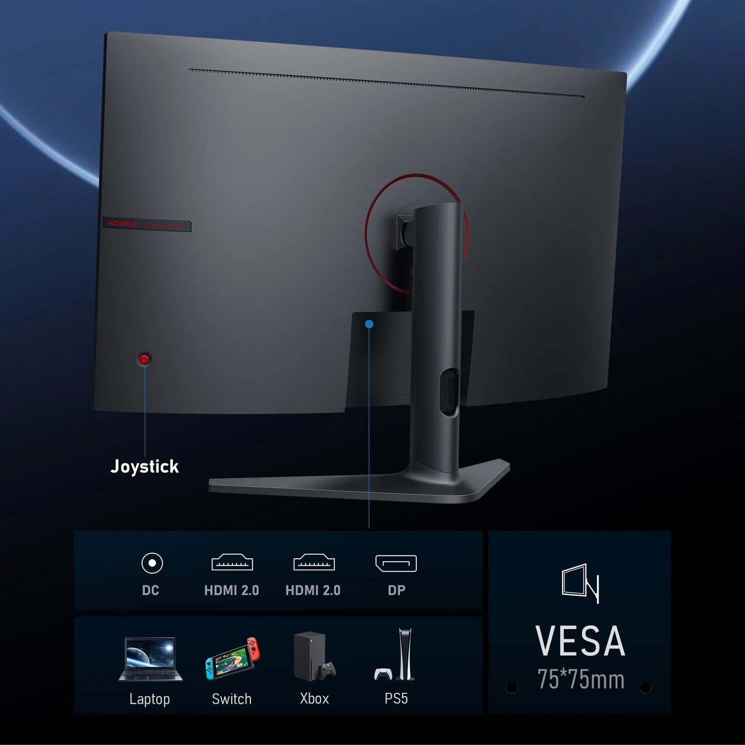 32 Inch 2K Curved Gaming Monitor, 170Hz QHD 1440P Computer Monitor, 1Ms Adaptive-Sync, DP&HDMI Ports, 32E6QC