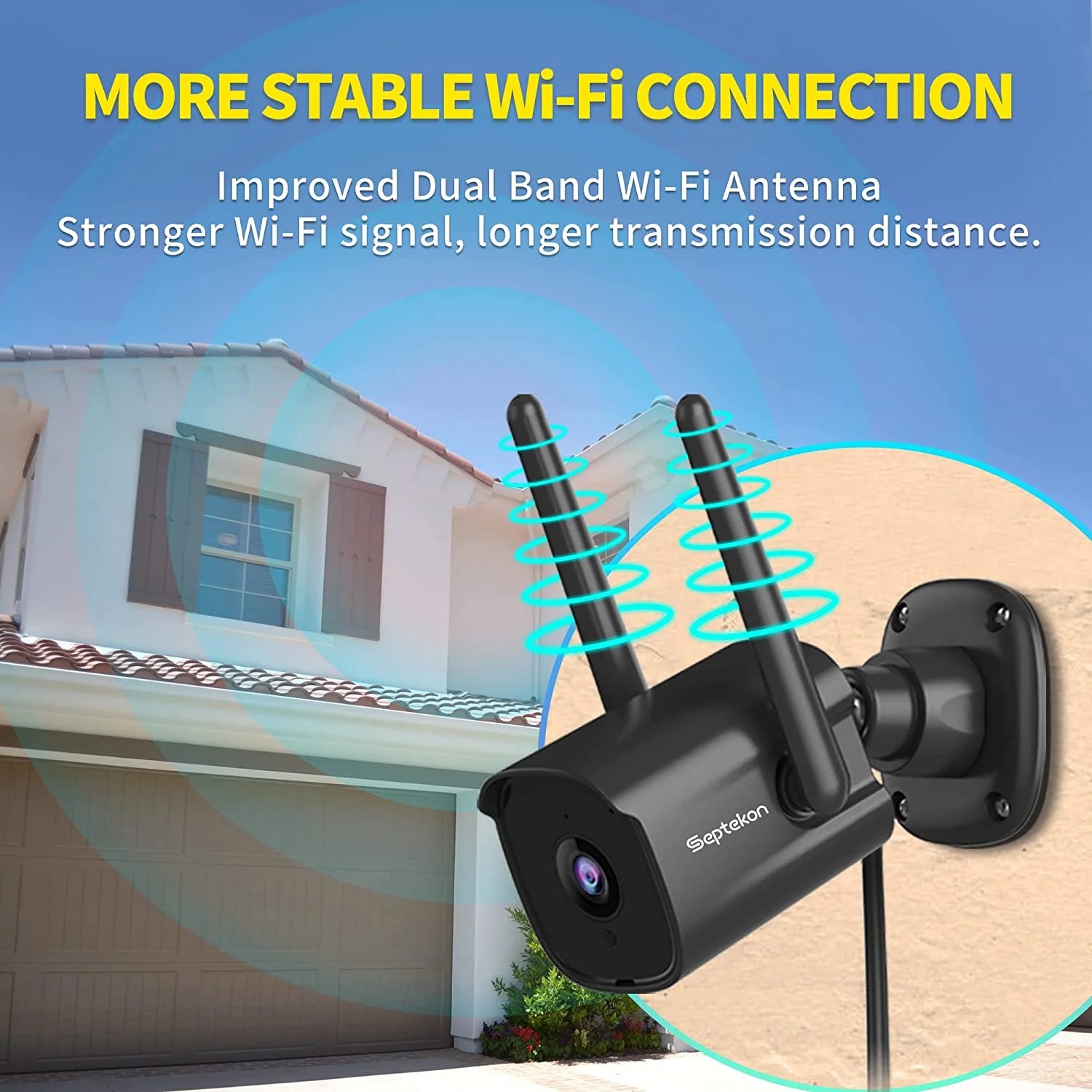 Wi-Fi Outdoor Security Camera, 2K Dual Antenna, Night Vision Bullet Surveillance Camera, Only Supports 2.4G Wi-Fi