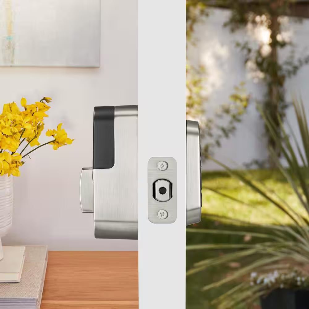 Assure Lock 2; Keyless Smart Door Lock with Bluetooth and Pushbutton Keypad, Satin Nickel