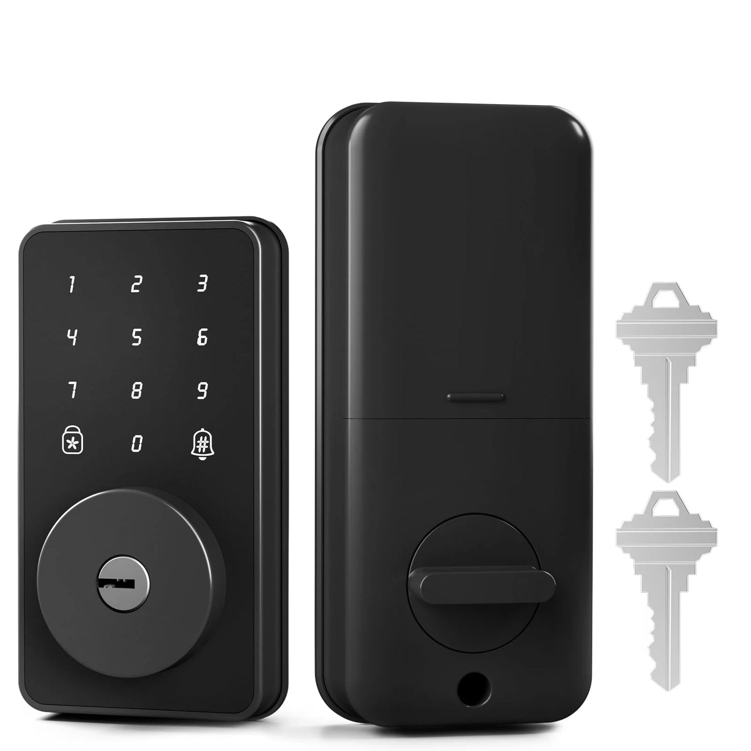 Keyless Entry Door Lock with Keypad, Smart Deadbolt Lock for Front Door with 2 Keys, Auto Lock, Easy Installation,Glossy Black