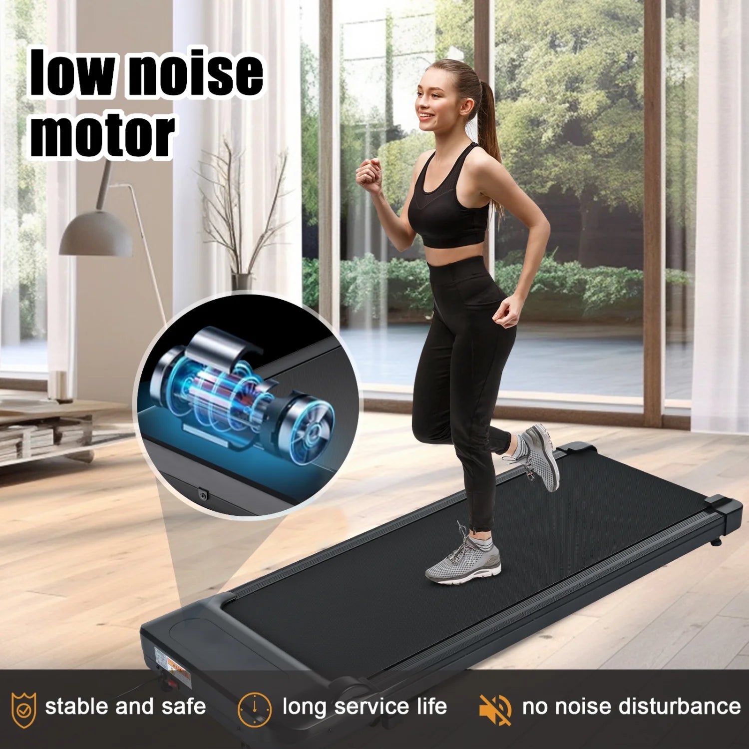 Under Desk Treadmill, Walking Pad with Incline, Portable Walking Treadmill for Home/Office 2.5HP, Walking Jogging Machine with 300 Lbs Weight Capacity Remote Control LED Display