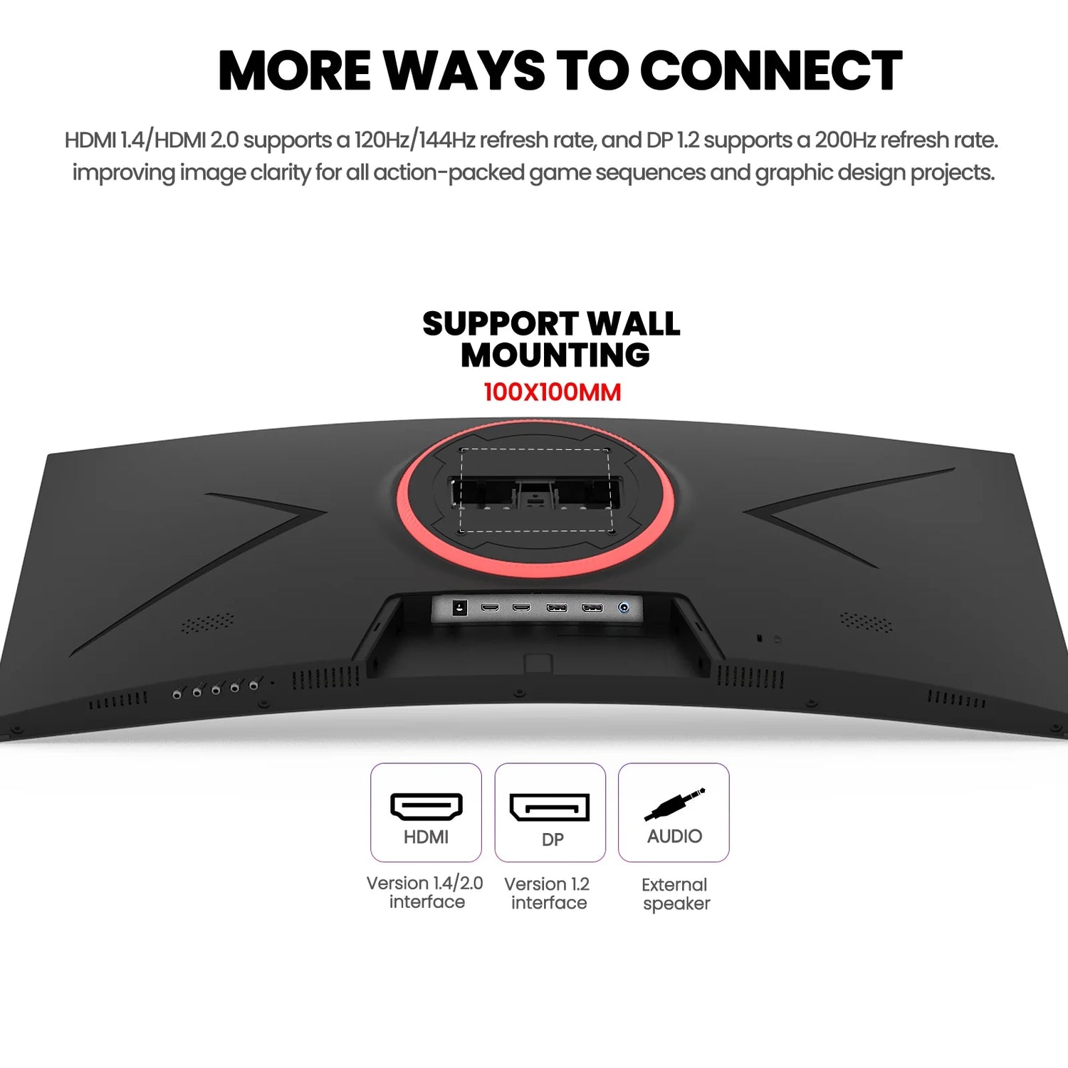 30" Curved Ultrawide Monitor WFHD 200Hz 1500R HDMI DP Black