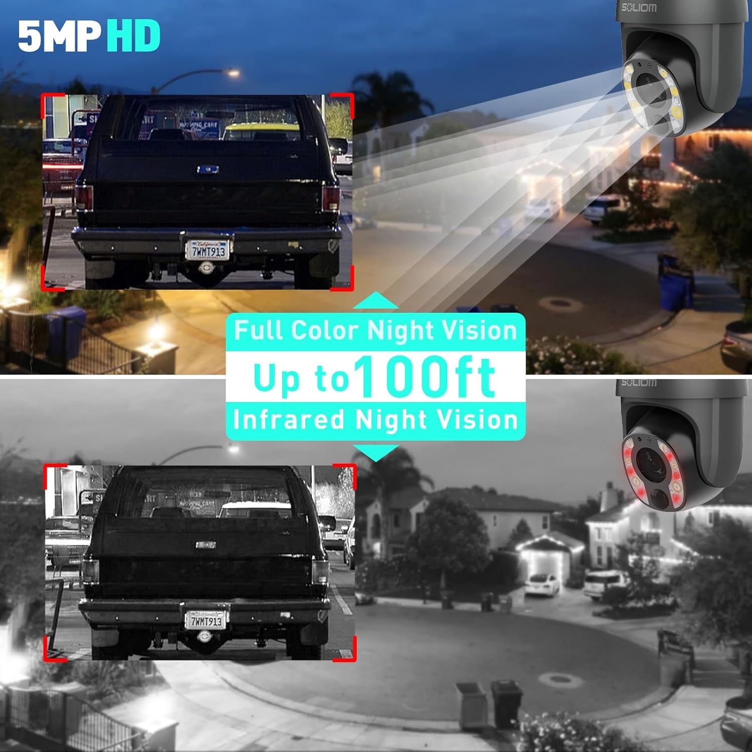 5MP Security Camera Outdoor with 10X Optical Zoom, 4G LTE Cellular Security Camera with Battery & Solar Powered, Auto Tracking,Human Detection(Gray）