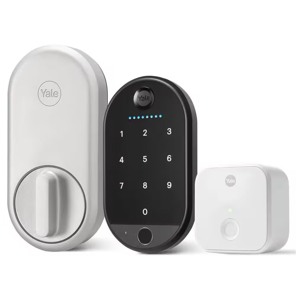 Apartment Smart Door Lock with Wi-Fi and Fingerprint Keypad Access, Silver