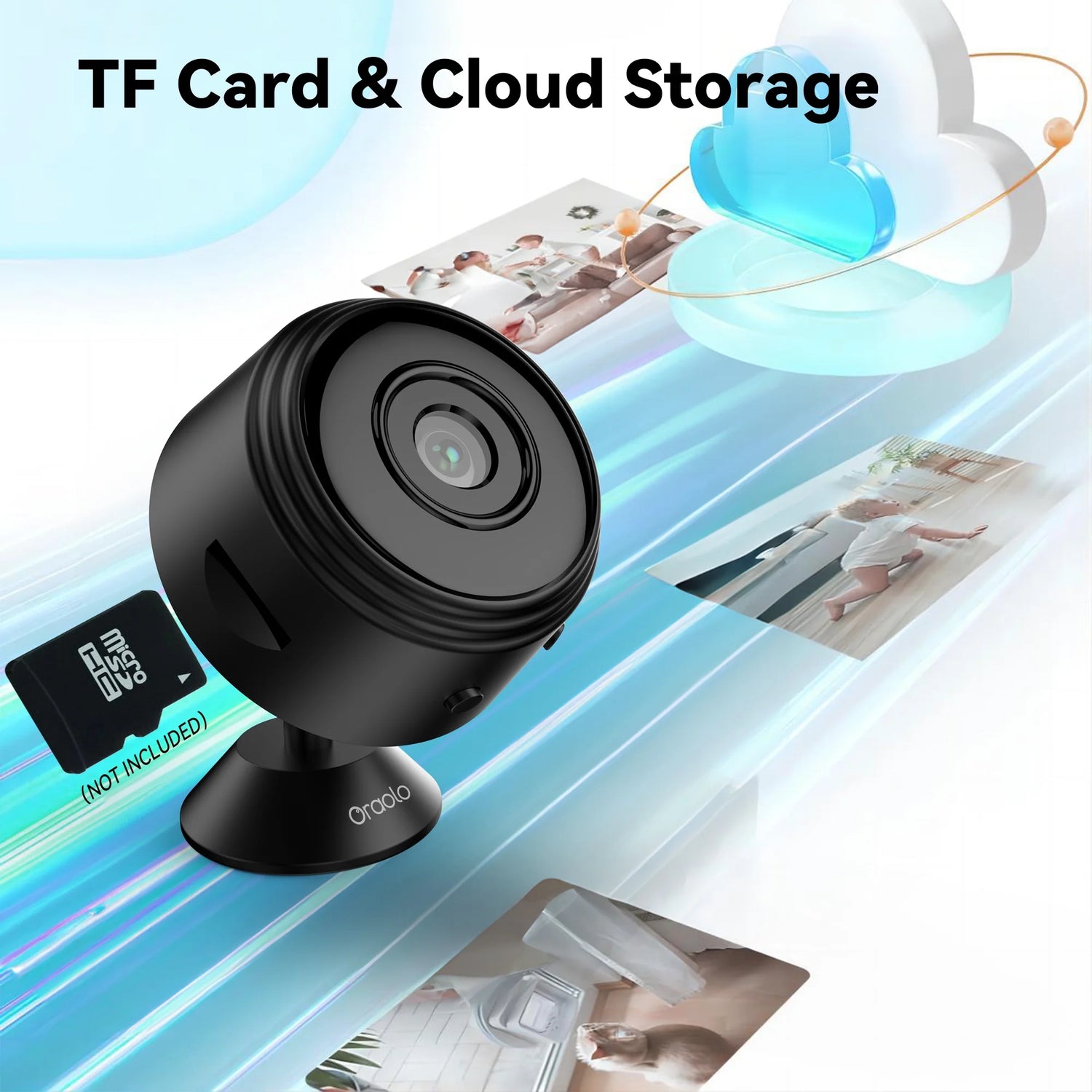 Indoor Security Camera, 1080P Clear Night Vision, Home Surveillance Camera, Wireless Small Camera for Home Security Monitoring, Black