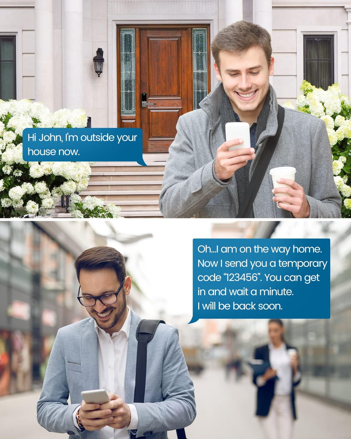 Hbodier 5-In-1 Smart Door Lock - Keyless Entry with Fingerprint, App, IC Cards, Passcode, and Keys - Black