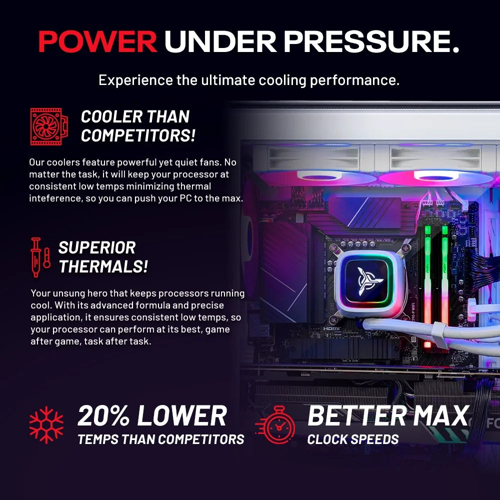 Skytech King 95 Gaming PC Desktop AMD Ryzen 7 7800X3D NVIDIA Geforce RTX 5070 Ti 1TB Gen4 Nvme SSD 32GB DDR5 RAM, AIO Liquid Cooling Windows 11