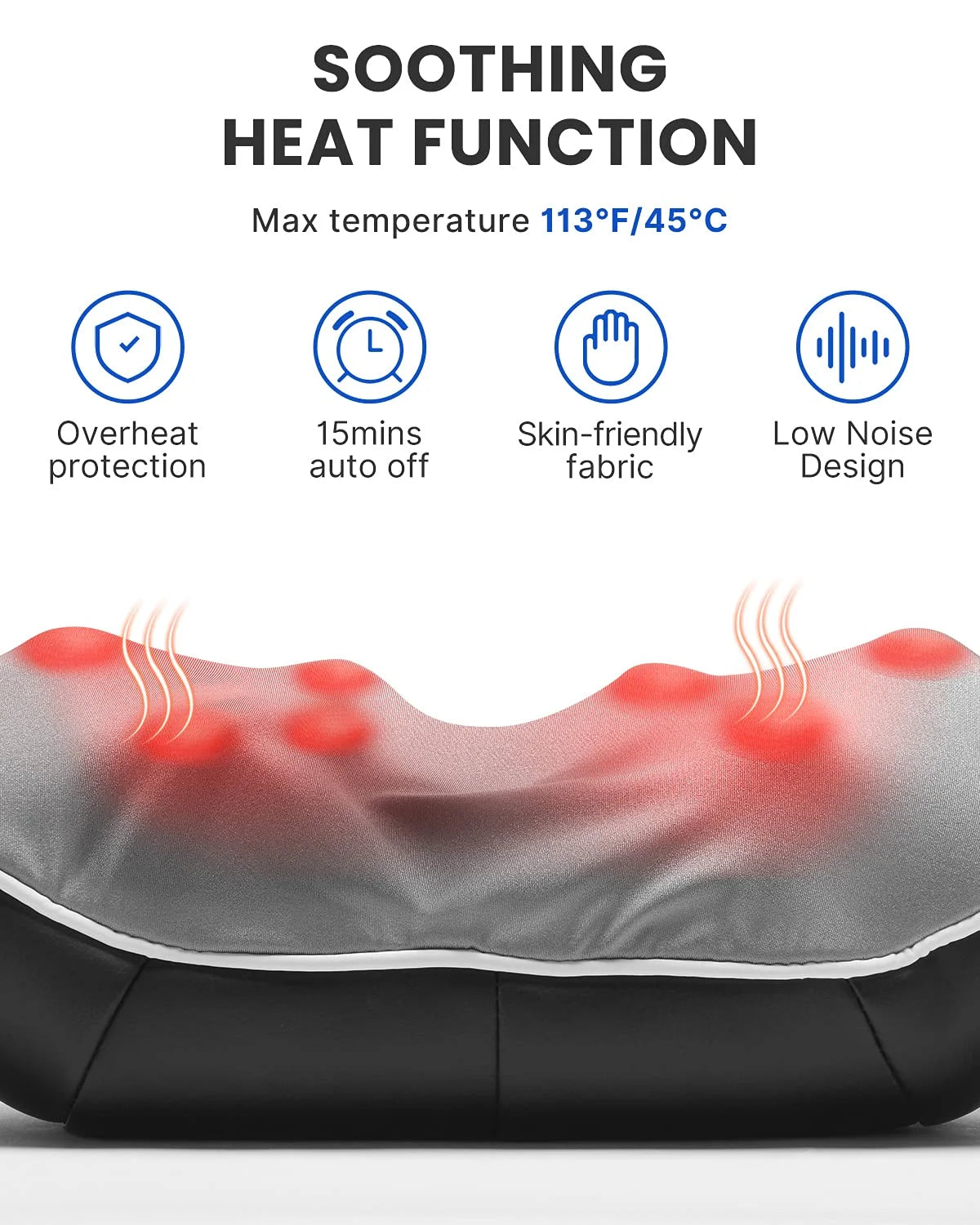 Shiatsu Neck Massager with Heat & Vibration, Deep Tissue 3D Kneading Shoulder Massager for Pain Relief, Cordless Leather Gift for Women and Men