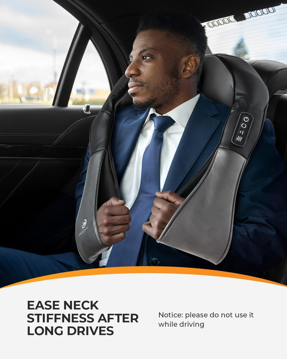 Coococo Shiatsu Neck and Back Massager with Heat - FSA and HSA Eligible Deep Kneading Electric Massage Pillow, Ideal Gift for Men and Women, Perfect for Christmas