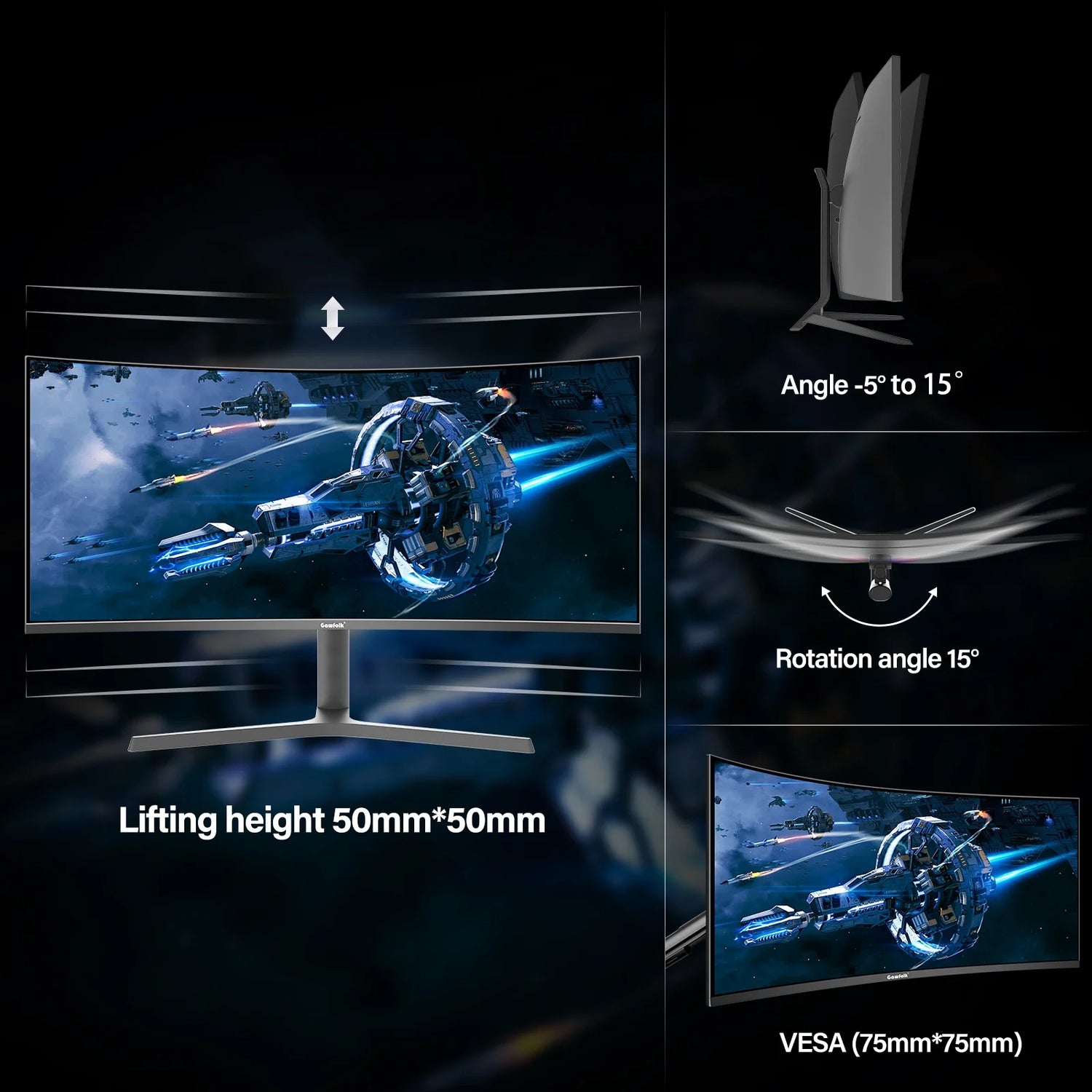 34 Inch Curved Gaming Monitor 165Hz Ultrawide, WQHD 3440X1440, Screen PC Computer, 1500R,21:9