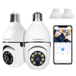 Light Bulb Camera, 2 Pack Security Camera 1080P, 360 Surveillance Camera(2.4Ghz Wifi)