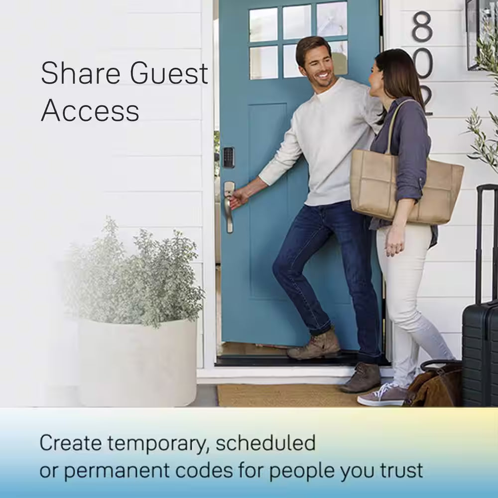 Assure Lock 2; Smart Door Lock with Bluetooth and Pushbutton Keypad; Black Suede