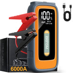 Car Jump Starter 6000A Peak 12V 26800Mah Automatic Portable Car Jump Starter Battery Pack with Smart Jumper Cable and LED Light