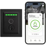 HALO Touch Matte Black Contemporary Fingerprint Wifi Electronic Smart Lock Deadbolt Featuring Smartkey Security