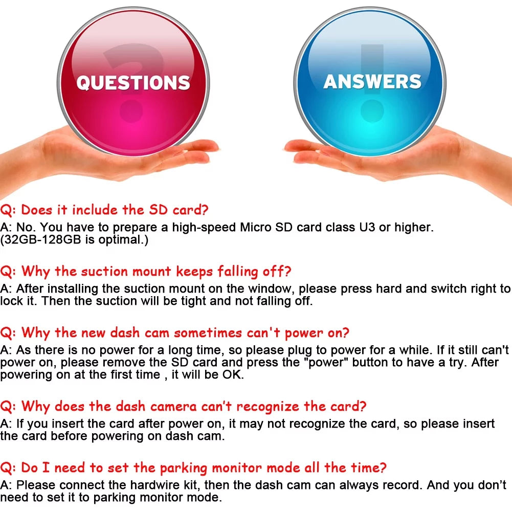 Dash Cam UHD 4K Front and FHD 1080P Rear, Dual Dash Camera DVR Car Camera WDR G-Sensor Support 256GB SD Card