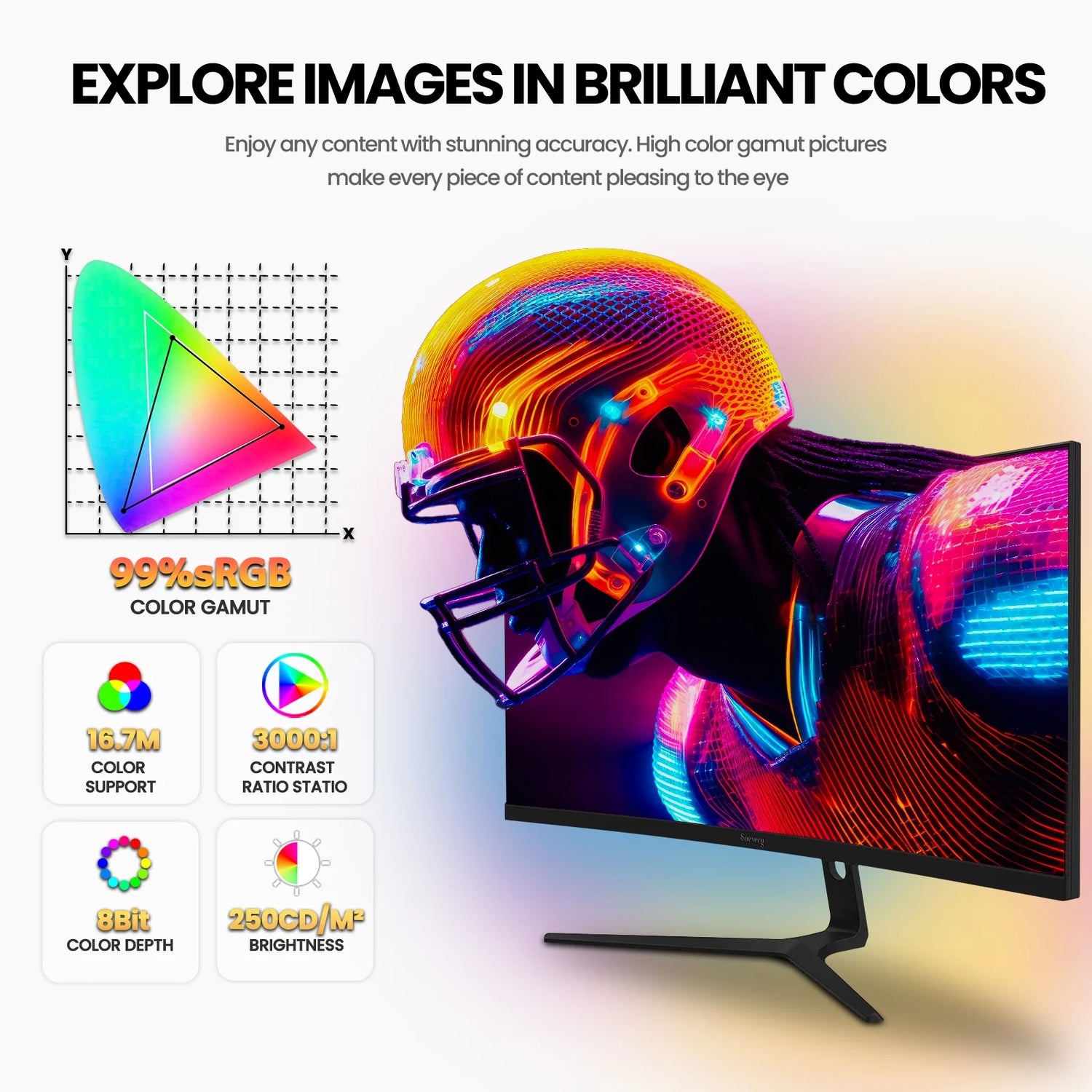 30" 100Hz Ultrawide Curved Monitor,21:9 WFHD (2560X1080),1500R,99% Srgb,Hdmi/Dp,Black