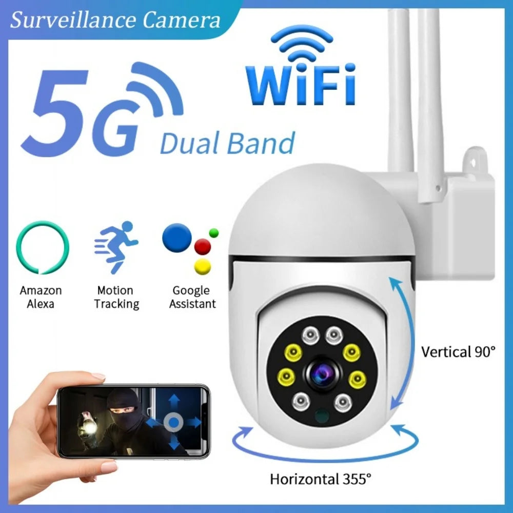 5G Wifi Surveillance Camera, IR Night Vision, Motion Detection, Home Security Camera