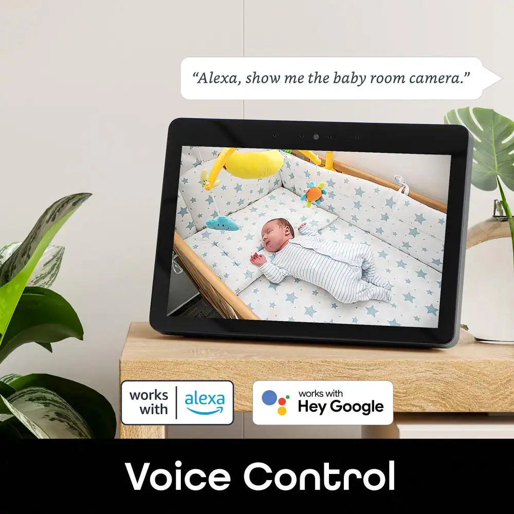 Vision 2K Wired Plug-In Indoor Smart Security Camera, Flexible Stem, Night Vision, Two-Way Talk, Live View, White