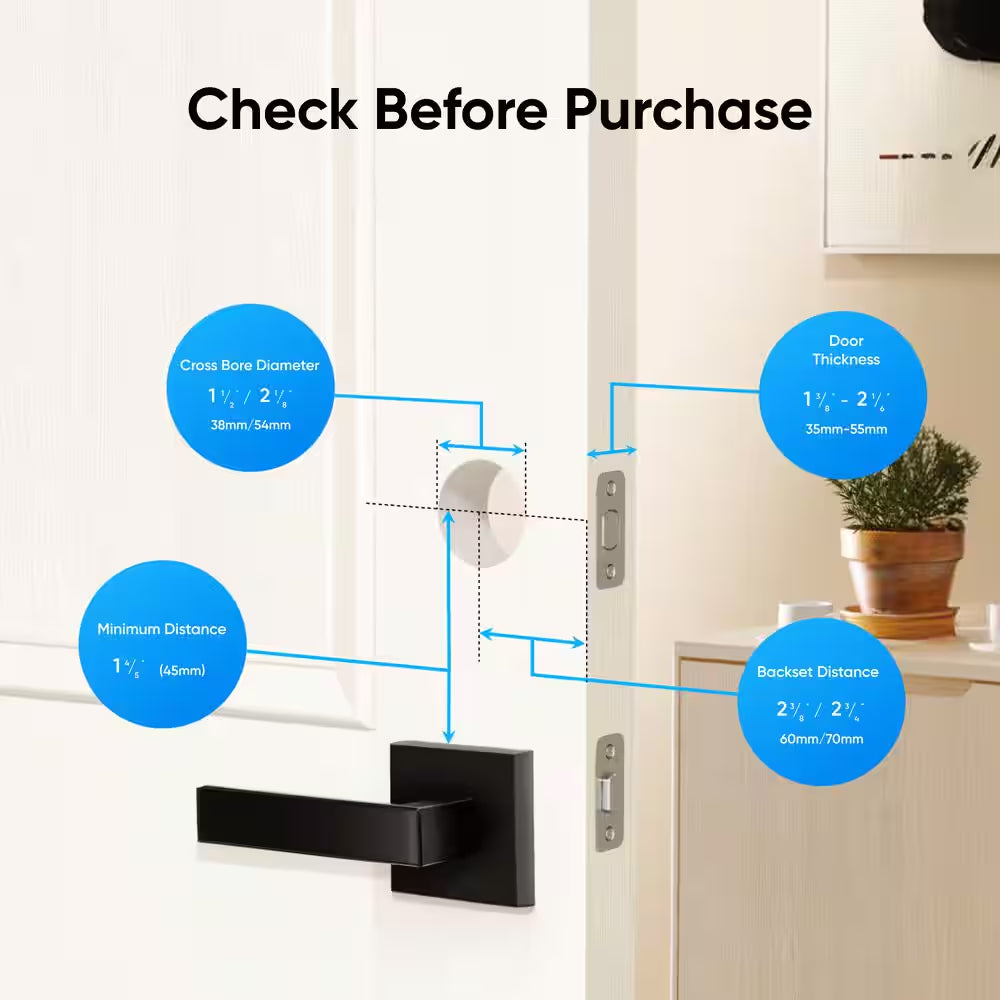 E31 Black Thumb-Turn Smart Lock Deadbolt with Fingerprint Entry (Compatible with Apple Homekit, Matter, and Many More)