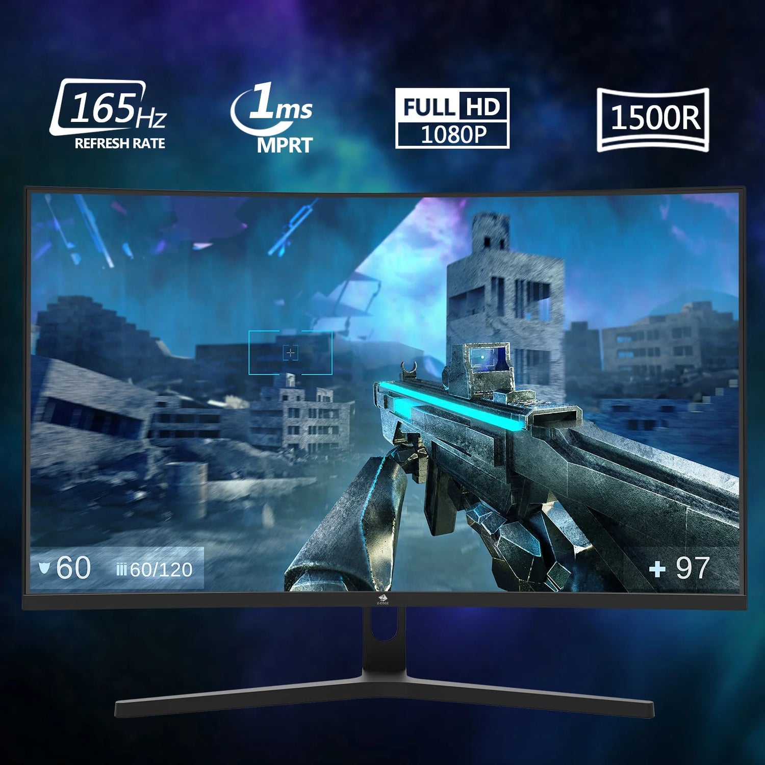 UG27F 27-Inch Curved Gaming Monitor 165Hz 1Ms Full HD 1920X1080 LED Monitor HDMI DP Port