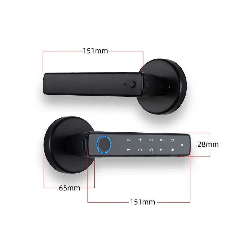 Tuya Smart Fingerprint Door Lock Knob Bluetooth Wireless Digital Door Lock Keyless Entry Door Lock Home Security Remote Lock