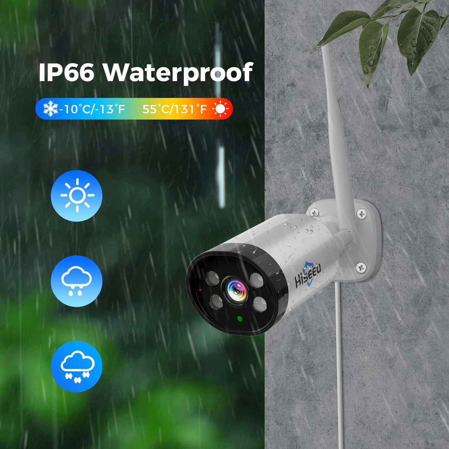 3MP Wireless Security Camera Wifi with Two-Way Audio,Motion Detect,Remote View,Ip66 Waterproof,Color Night Vision,Outdoor Security Camera for Home Security