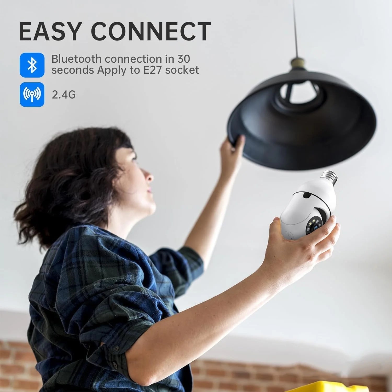 Light Bulb Camera, 2 Pack Security Camera 1080P, 360 Surveillance Camera(2.4Ghz Wifi)